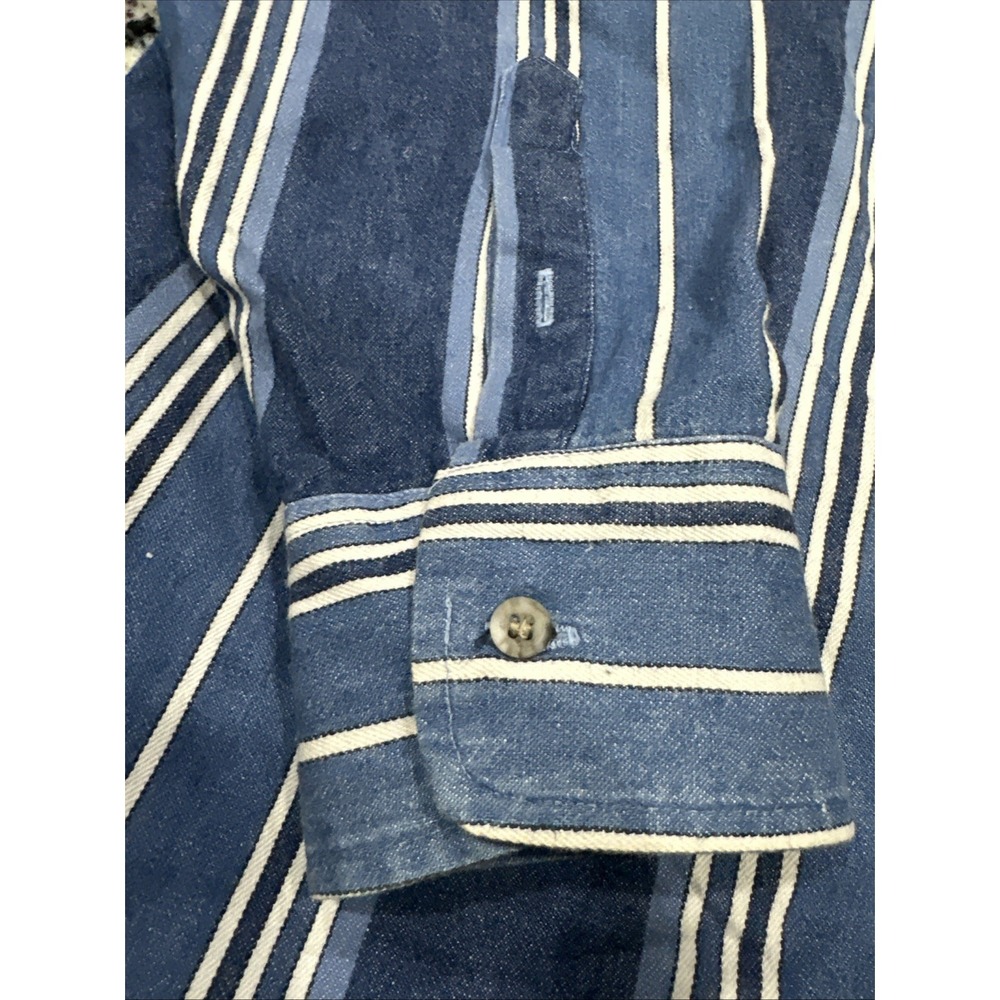 Vtg Mens 16 1/2-35 - WRANGLER X-Long Tails Western Cowboy Denim Jean Shirt - Picture 2 of 11